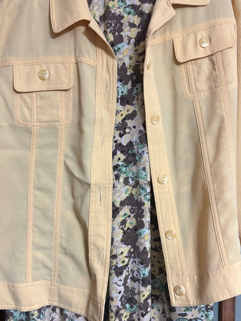 Christopher & Banks Petite Pale Yellow Jacket